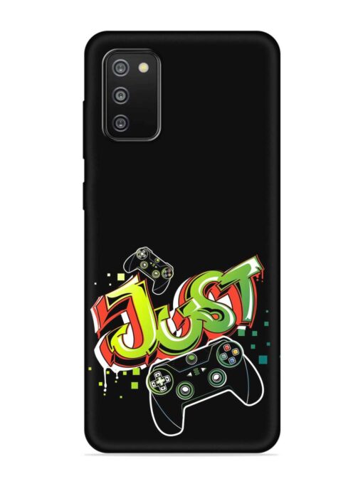 Graffiti Gamepad Illustration Embossed Soft Silicone Case for Samsung Galaxy F02S