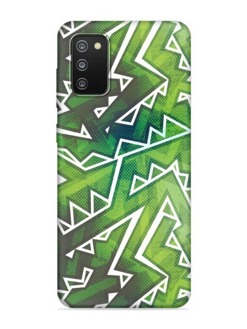 Green Graffiti Seamless Embossed Soft Silicone Case for Samsung Galaxy F02S Zapvi