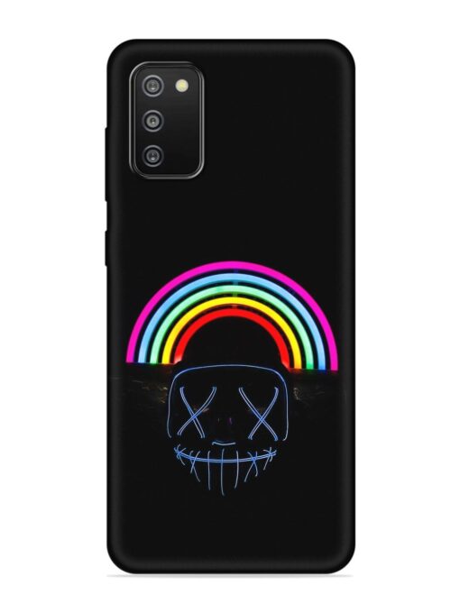 Mask Rainbow Embossed Soft Silicone Case for Samsung Galaxy F02S