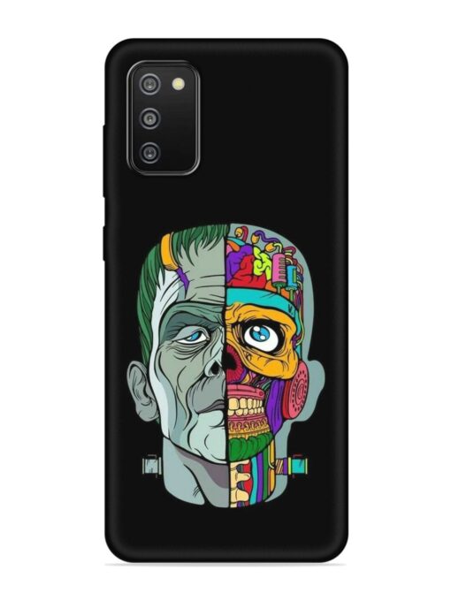 Men Vs Skull Embossed Soft Silicone Case for Samsung Galaxy F02S