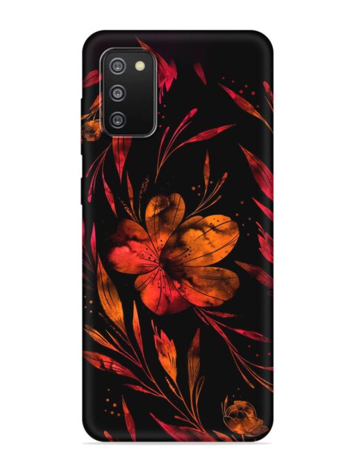 Red Flower Painting Embossed Soft Silicone Case for Samsung Galaxy F02S Zapvi