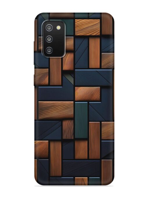 Wooden Background Cubes Embossed Soft Silicone Case for Samsung Galaxy F02S