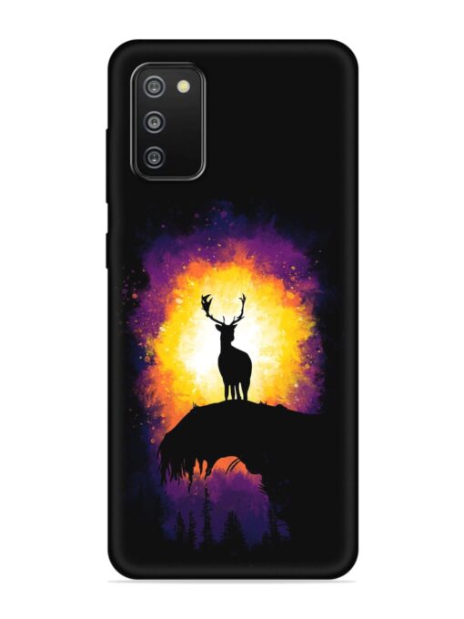 Elk Animal Art Embossed Soft Silicone Case for Samsung Galaxy F02S