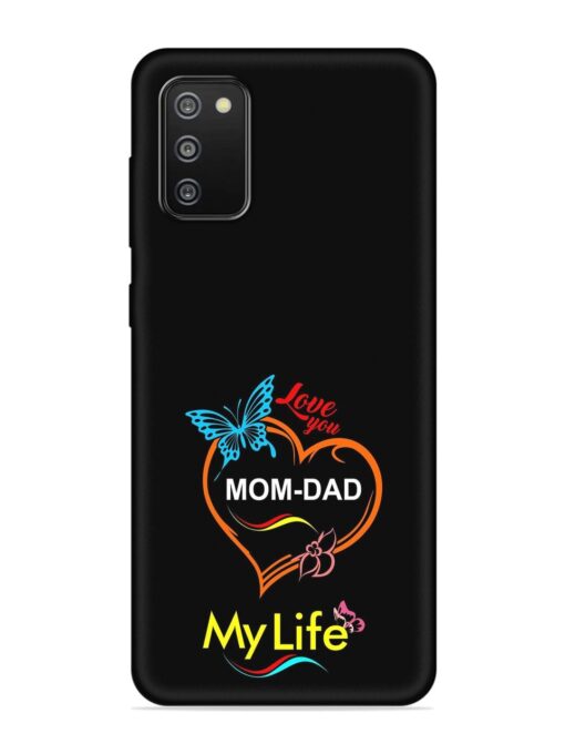 Love You Mom Dad Embossed Soft Silicone Case for Samsung Galaxy F02S Zapvi