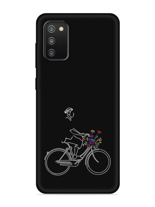 Minimalist Cycle Art Embossed Soft Silicone Case for Samsung Galaxy F02S Zapvi