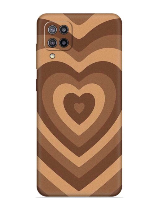 Brown Heart Embossed Soft Silicone Case for Samsung Galaxy F12