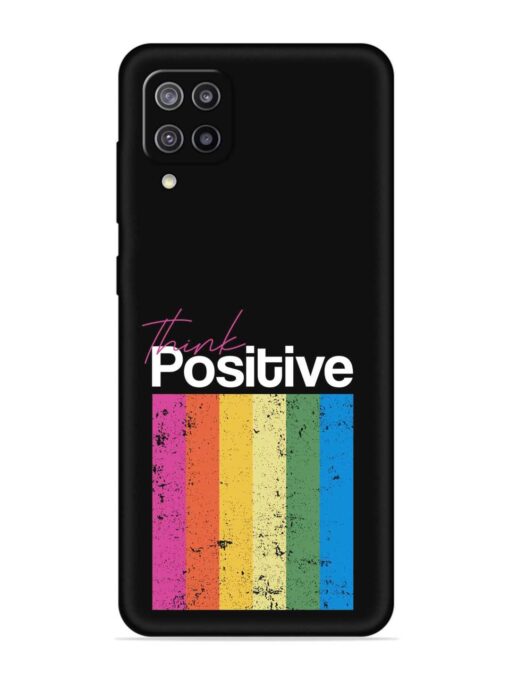 Think Positive Typography Embossed Soft Silicone Case for Samsung Galaxy F12 Zapvi