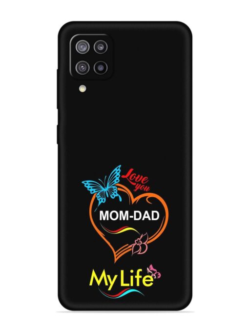 Love You Mom Dad Embossed Soft Silicone Case for Samsung Galaxy F12