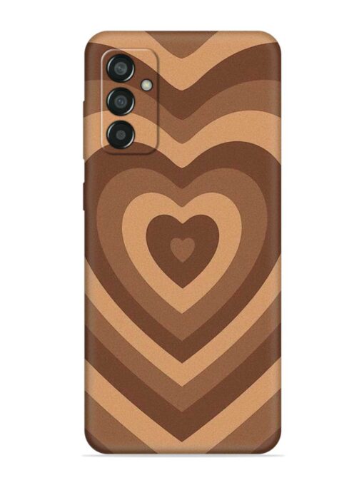 Brown Heart Embossed Soft Silicone Case for Samsung Galaxy F13 Zapvi