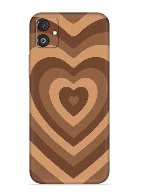 Brown Heart Embossed Soft Silicone Case for Samsung Galaxy F14 (5G) Zapvi