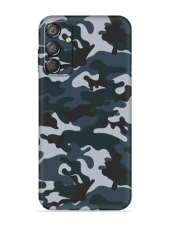 Dark Blue Army Military Art Embossed Soft Silicone Case for Samsung Galaxy F15 (5G)