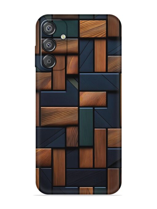 Wooden Background Cubes Embossed Soft Silicone Case for Samsung Galaxy F15 (5G) Zapvi