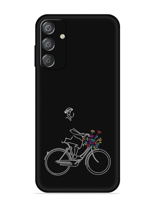 Minimalist Cycle Art Embossed Soft Silicone Case for Samsung Galaxy F15 (5G) Zapvi