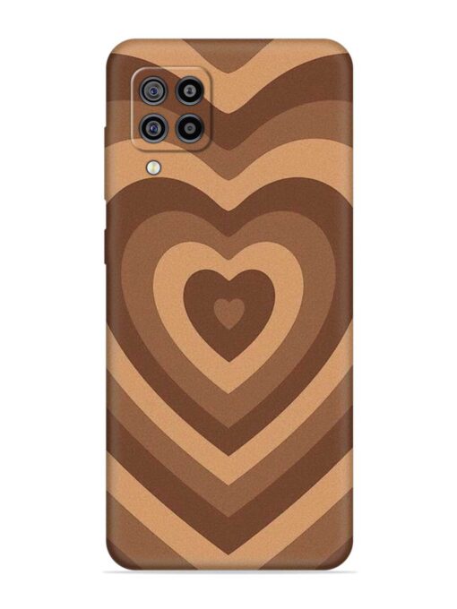 Brown Heart Embossed Soft Silicone Case for Samsung Galaxy F22