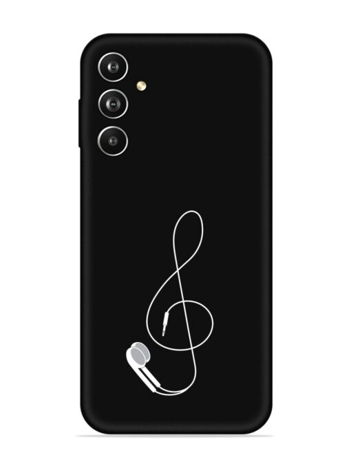 Music Earphone Vector Embossed Soft Silicone Case for Samsung Galaxy F34 (5G)