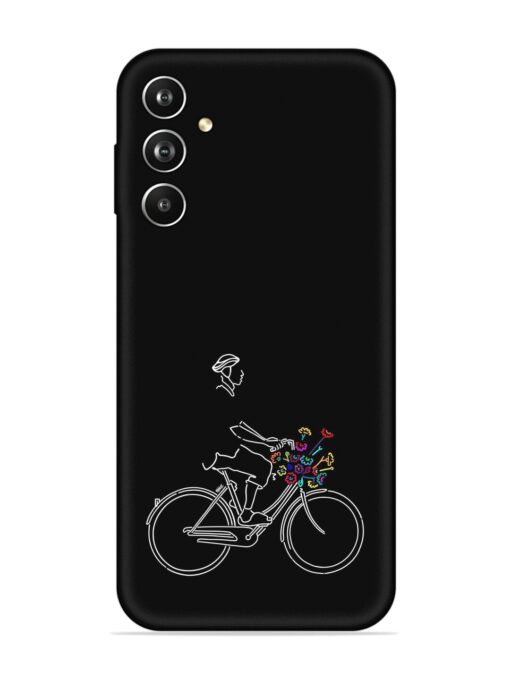 Minimalist Cycle Art Embossed Soft Silicone Case for Samsung Galaxy F34 (5G)