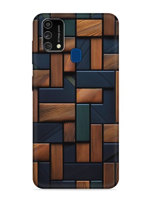 Wooden Background Cubes Embossed Soft Silicone Case for Samsung Galaxy F41