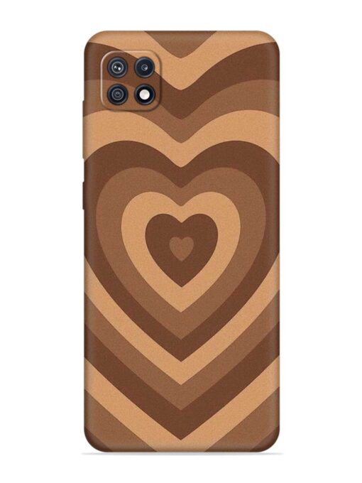 Brown Heart Embossed Soft Silicone Case for Samsung Galaxy F42 (5G)