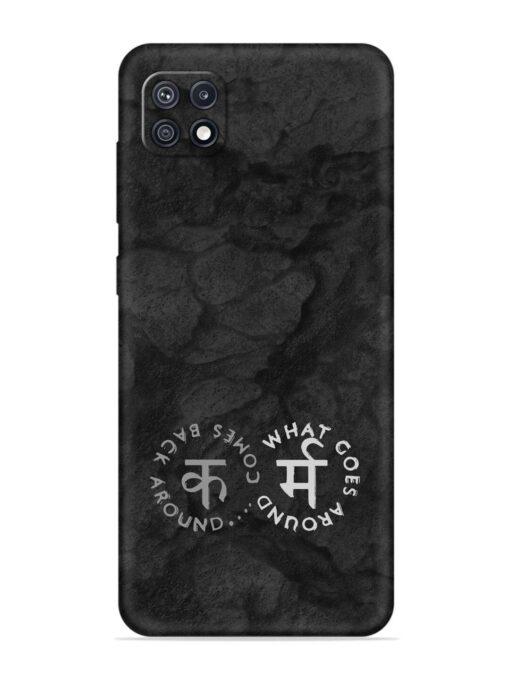 Karma Hindi Word Embossed Soft Silicone Case for Samsung Galaxy F42 (5G) Zapvi