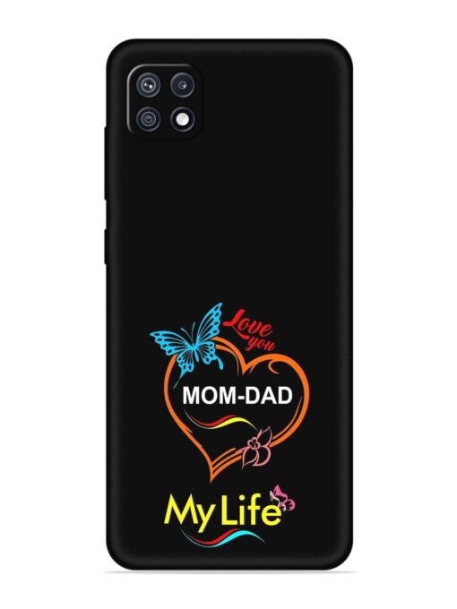 Love You Mom Dad Embossed Soft Silicone Case for Samsung Galaxy F42 (5G)