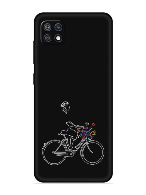 Minimalist Cycle Art Embossed Soft Silicone Case for Samsung Galaxy F42 (5G) Zapvi