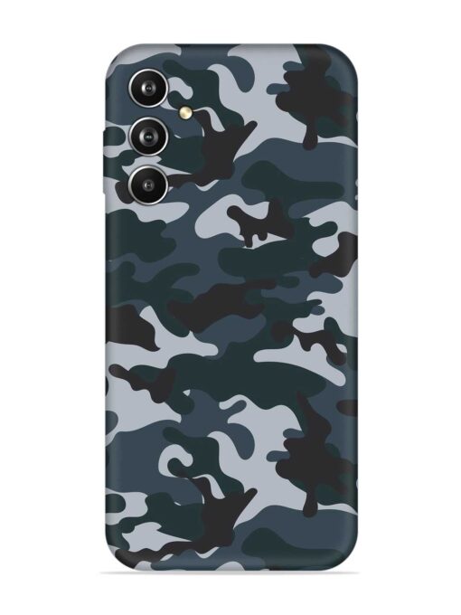 Dark Blue Army Military Art Embossed Soft Silicone Case for Samsung Galaxy F54 (5G) Zapvi