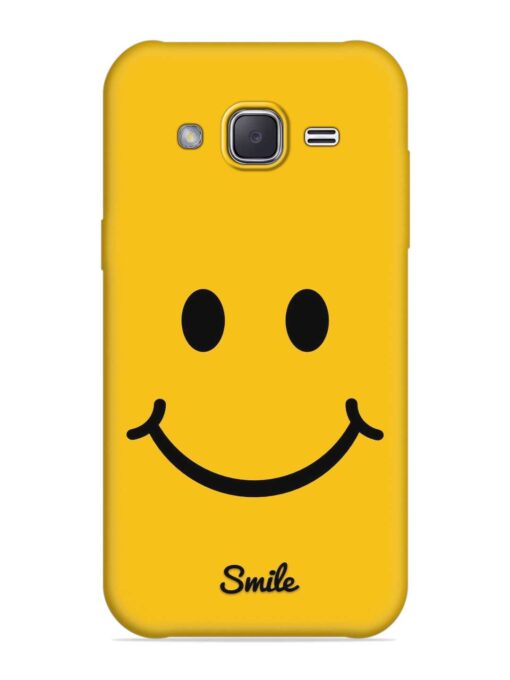 Yellow Smiley Embossed Soft Silicone Case for Samsung Galaxy J2 (2016) Zapvi