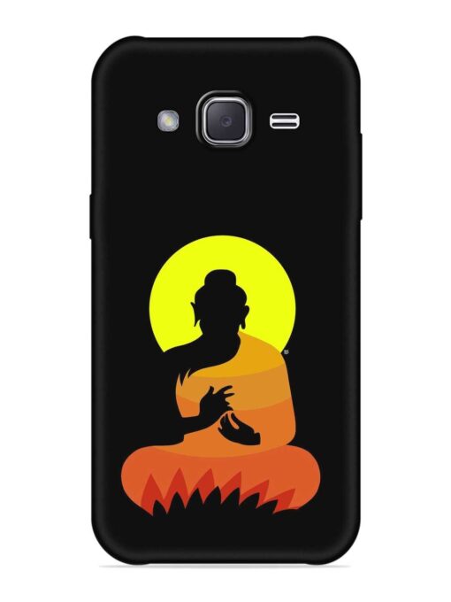 Buddha Art Black Embossed Soft Silicone Case for Samsung Galaxy J2 (2016)