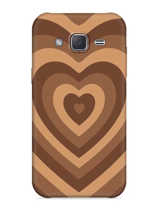 Brown Heart Embossed Soft Silicone Case for Samsung Galaxy J2 (2016)