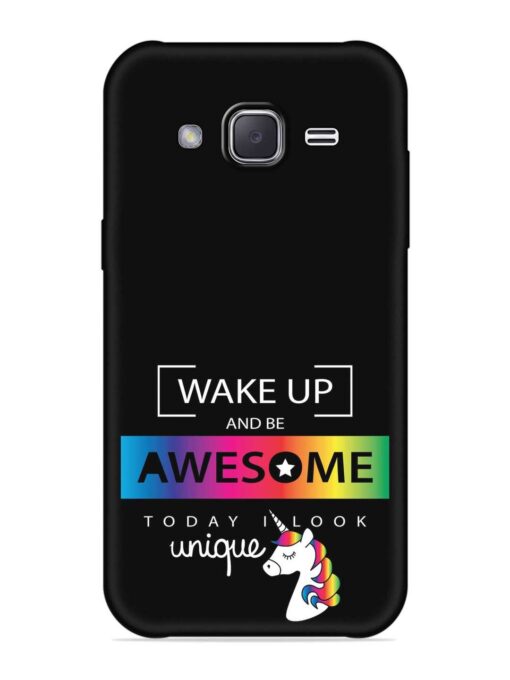 Inspirational Quote Unicorn Embossed Soft Silicone Case for Samsung Galaxy J2 (2016)