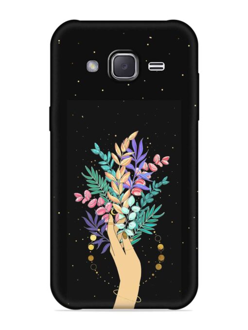 Flower On Hand Embossed Soft Silicone Case for Samsung Galaxy J2 (2016) Zapvi