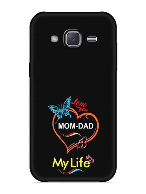 Love You Mom Dad Embossed Soft Silicone Case for Samsung Galaxy J2 (2016)