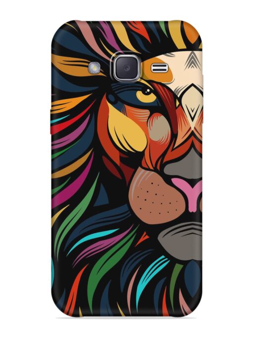 Trippy Lion Art Embossed Soft Silicone Case for Samsung Galaxy J2 (2016) Zapvi