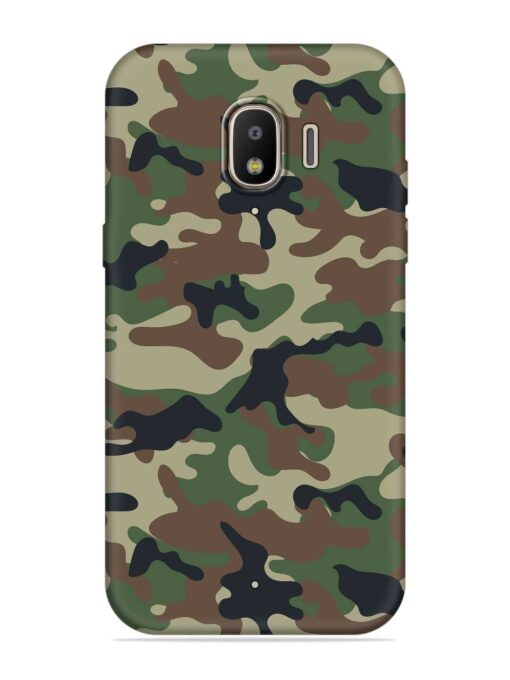 Army Military Camouflage Dark Green Embossed Soft Silicone Case for Samsung Galaxy J2 (2018)