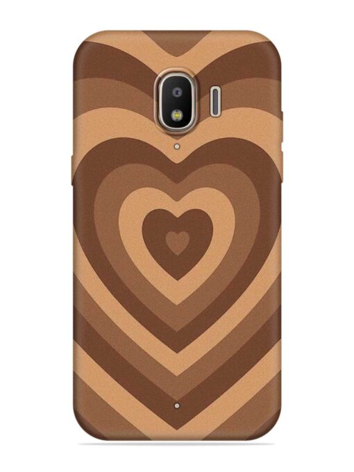 Brown Heart Embossed Soft Silicone Case for Samsung Galaxy J2 (2018) Zapvi