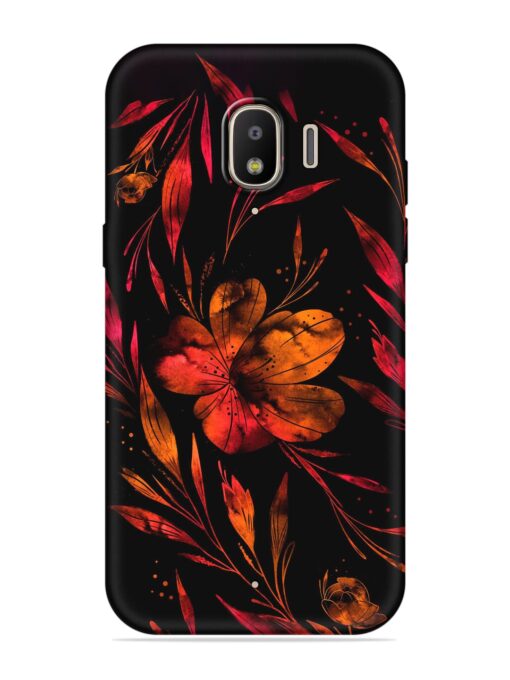 Red Flower Painting Embossed Soft Silicone Case for Samsung Galaxy J2 (2018) Zapvi