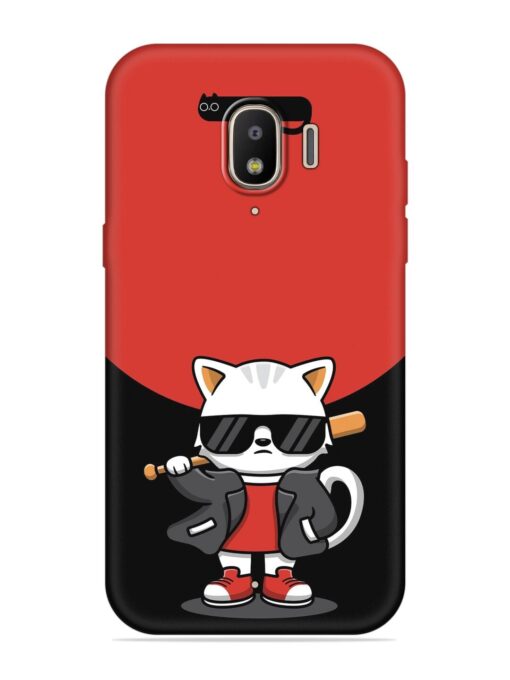 Cool Little Bear Cartoon Embossed Soft Silicone Case for Samsung Galaxy J2 (2018)