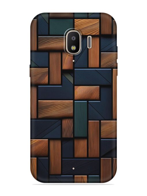 Wooden Background Cubes Embossed Soft Silicone Case for Samsung Galaxy J2 (2018) Zapvi