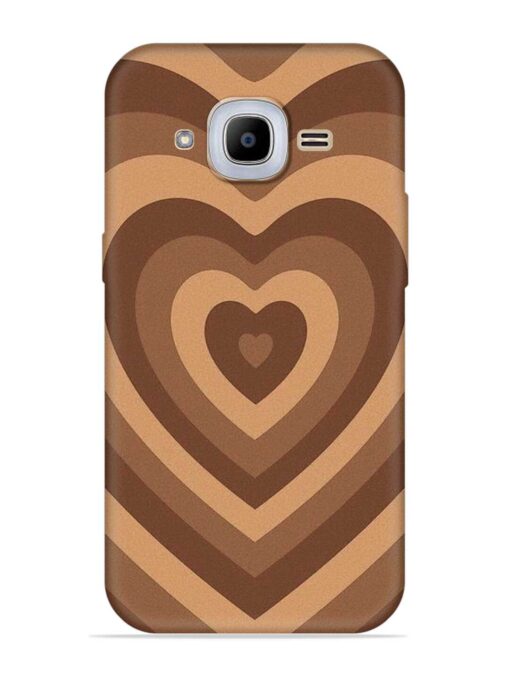 Brown Heart Embossed Soft Silicone Case for Samsung Galaxy J2 Pro (2016) Zapvi