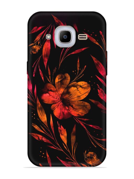 Red Flower Painting Embossed Soft Silicone Case for Samsung Galaxy J2 Pro (2016)