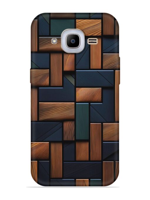 Wooden Background Cubes Embossed Soft Silicone Case for Samsung Galaxy J2 Pro (2016)