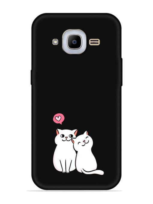 Cute Loving Cats Embossed Soft Silicone Case for Samsung Galaxy J2 Pro (2016)