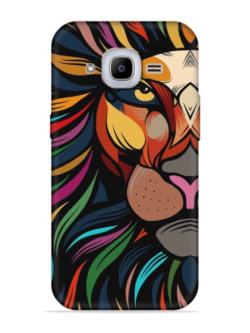 Trippy Lion Art Embossed Soft Silicone Case for Samsung Galaxy J2 Pro (2016) Zapvi