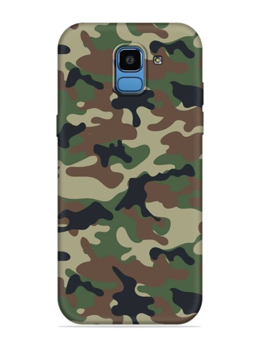 Army Military Camouflage Dark Green Embossed Soft Silicone Case for Samsung Galaxy J6 (2018)