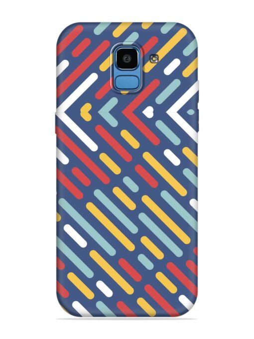 Colored Lines Embossed Soft Silicone Case for Samsung Galaxy J6 (2018)