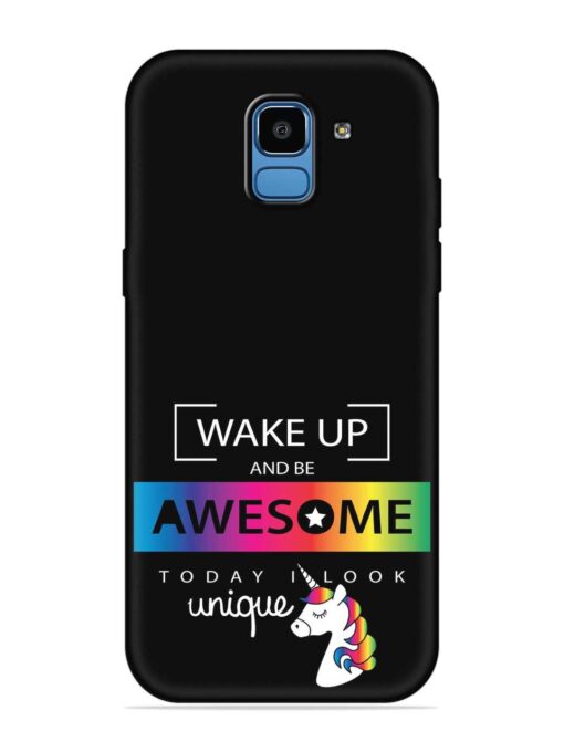 Inspirational Quote Unicorn Embossed Soft Silicone Case for Samsung Galaxy J6 (2018)