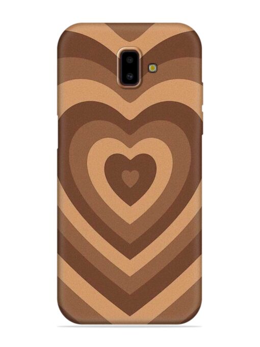 Brown Heart Embossed Soft Silicone Case for Samsung Galaxy J6 Prime