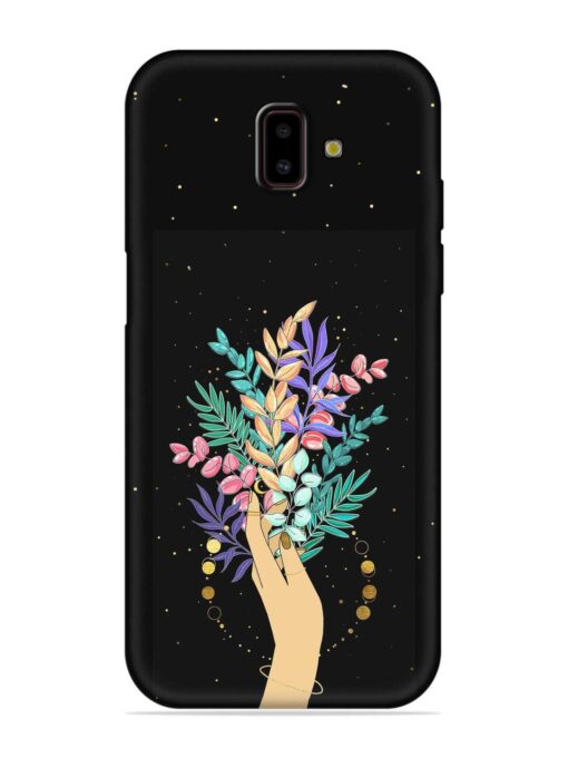 Flower On Hand Embossed Soft Silicone Case for Samsung Galaxy J6 Prime Zapvi