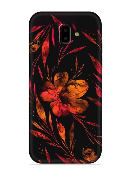 Red Flower Painting Embossed Soft Silicone Case for Samsung Galaxy J6 Prime Zapvi