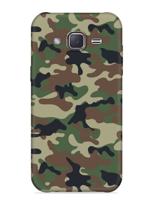 Army Military Camouflage Dark Green Embossed Soft Silicone Case for Samsung Galaxy J7 (2015) Zapvi